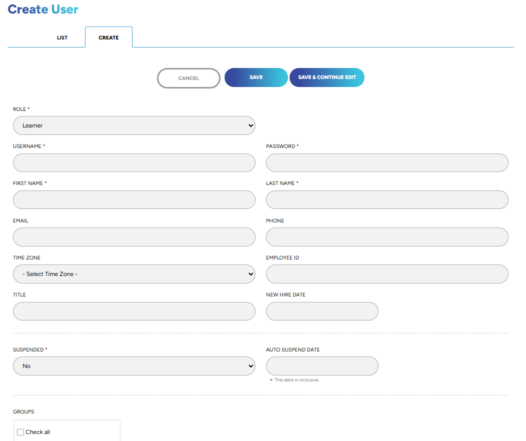 How To: Create a User